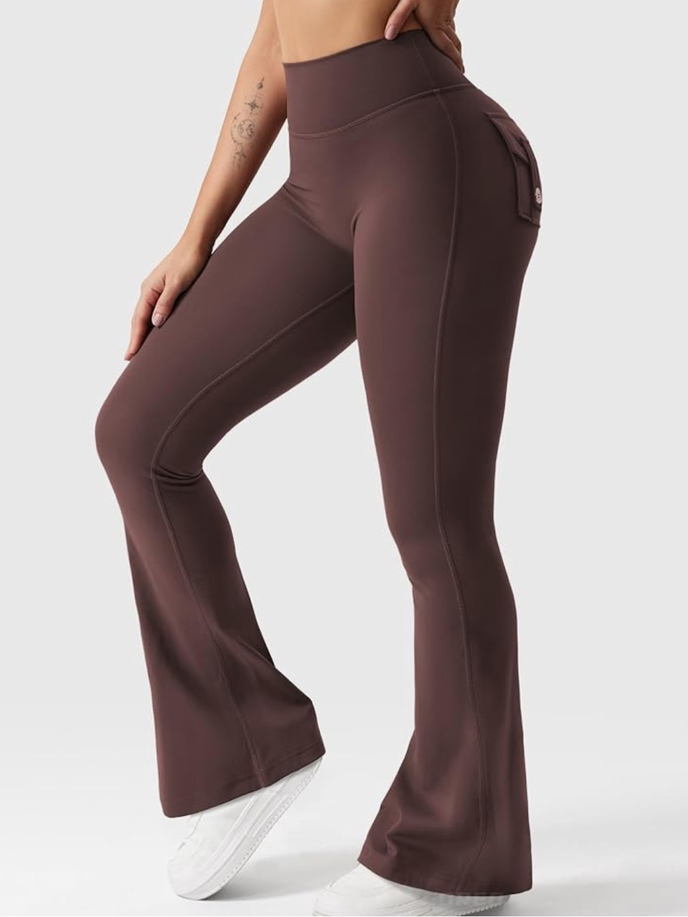YEOREO CoreFlex Flare Leggings with Pockets for Women Scrunch